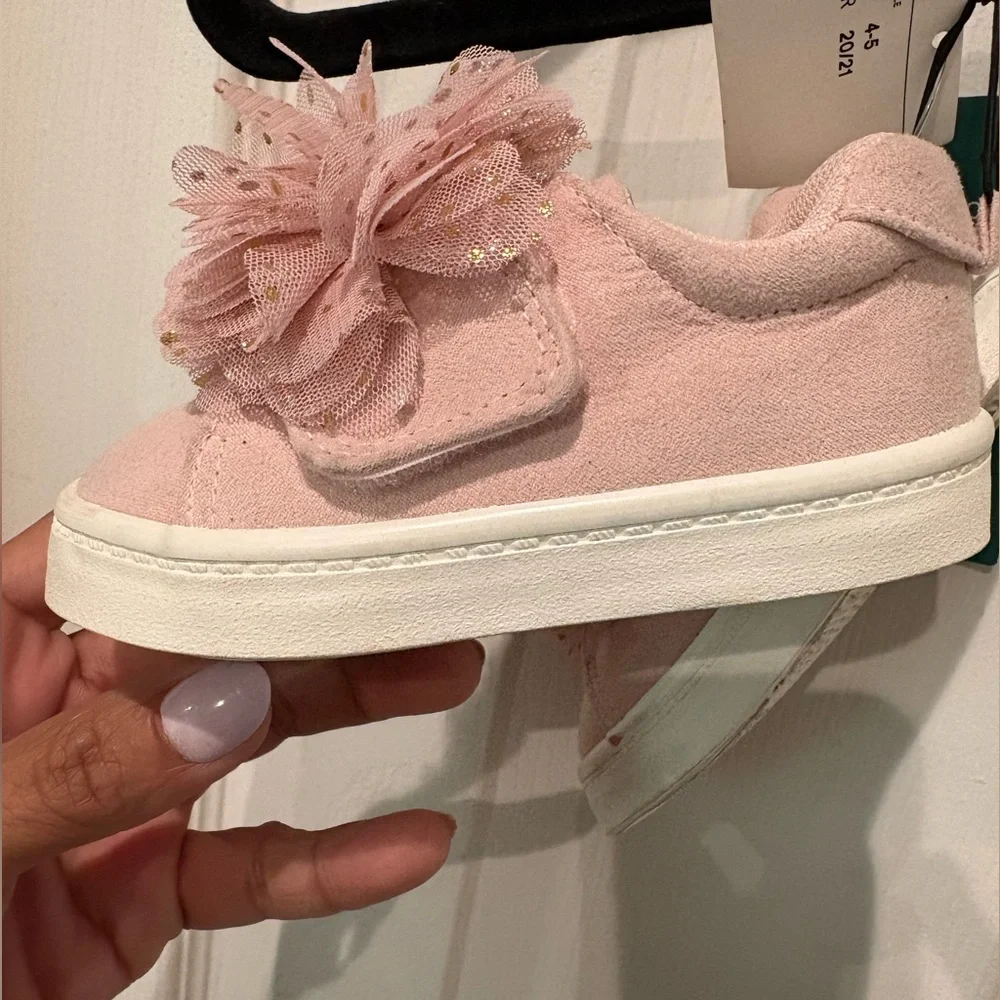 H&M Pink Trainers Sneakers with PomPom Detail Size 4/5
